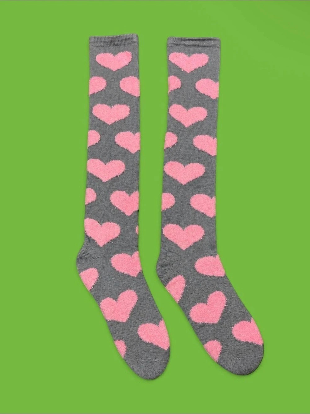 Pink Heart Knee-High Socks